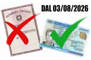 Carta Identit&#224; Cartacea scadenza validit&#224; 03 Agosto 2026 - Istruzioni e modalit&#224; per sostituzione con la (C.I.E.) Carta d&#39;Identit&#224; Elettronica.